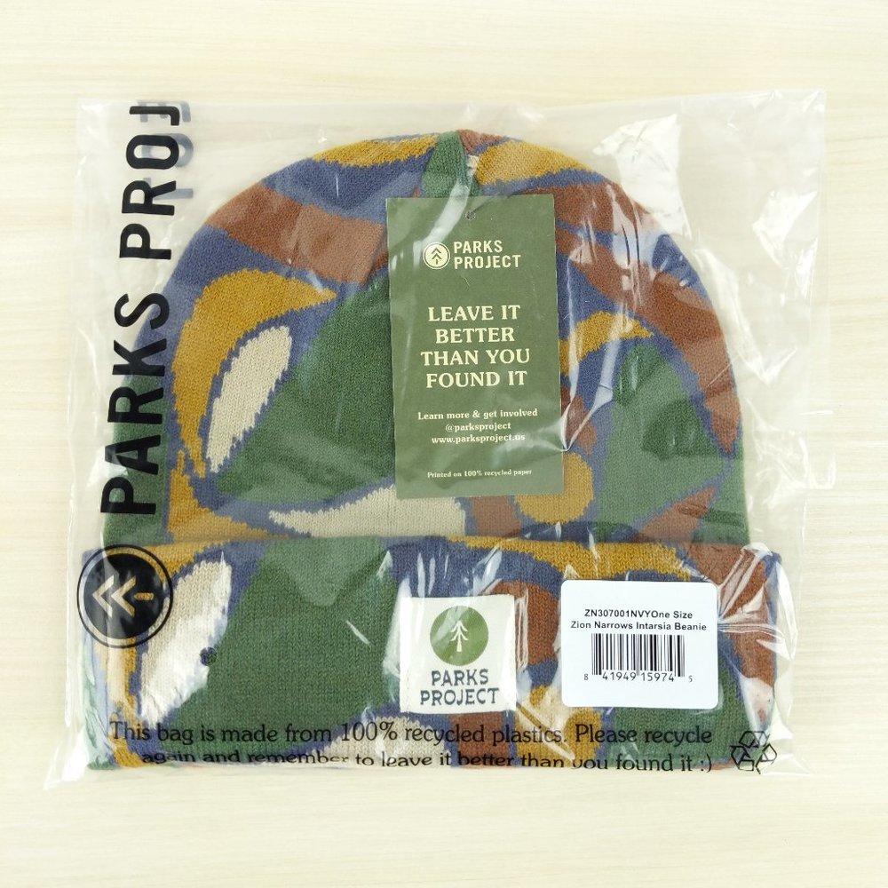 NWT Parks Project Zion Narrows Multicolor Geometric Intarsia Beanie - Picture 2 of 2